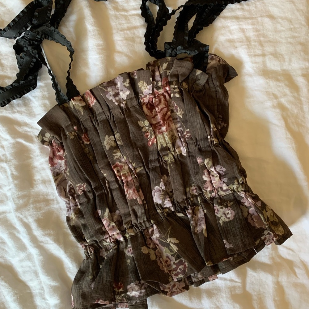 Brock Collection + H&M floral tie floral top